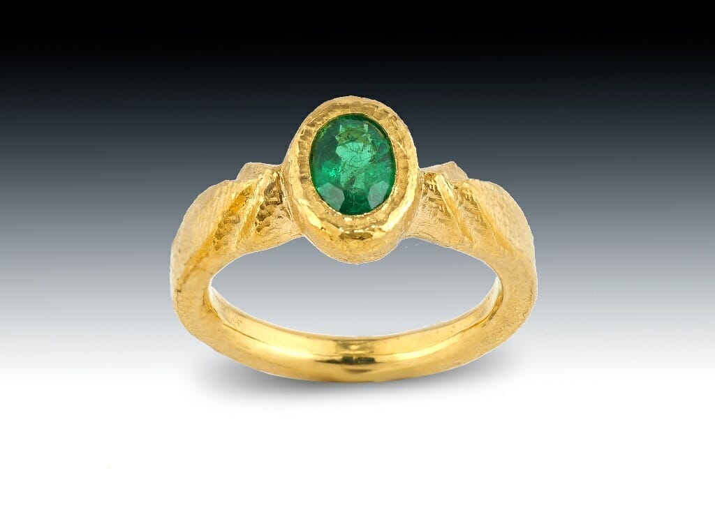 Emerald Ring, Created Emerald , Egyptian Ring, Tribal Ring, Vintage Ri –  Adina Stone Jewelry